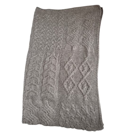 Kilronan Knitwear Irish super soft merino wool blanket wrap toasted oat Ireland - Picture 3 of 16
